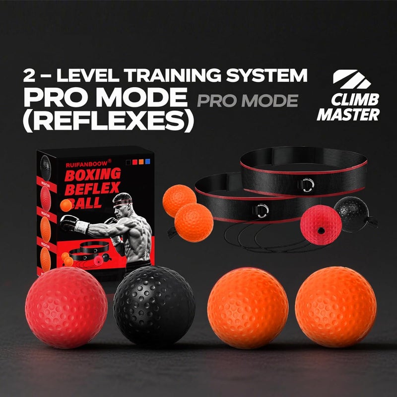 swardroof Boxing Reflex Ball Headband Set - 4-Pack Reflex Balls with 2 Adjustable Headbands for Boxing & MMA, Perfect for Improving Reaction Speed, Timing, Accuracy, Focus and Hand-Eye Coordination - Image 2